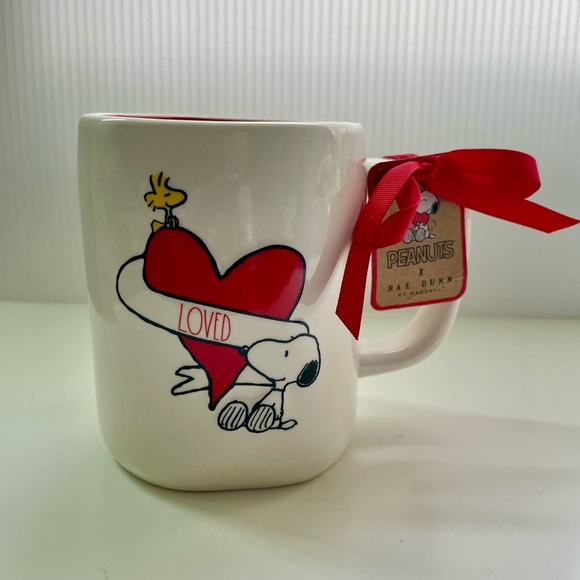 Rae Dunn x Peanuts Snoopy LOVED Mug NEW - Picture 1 of 6
